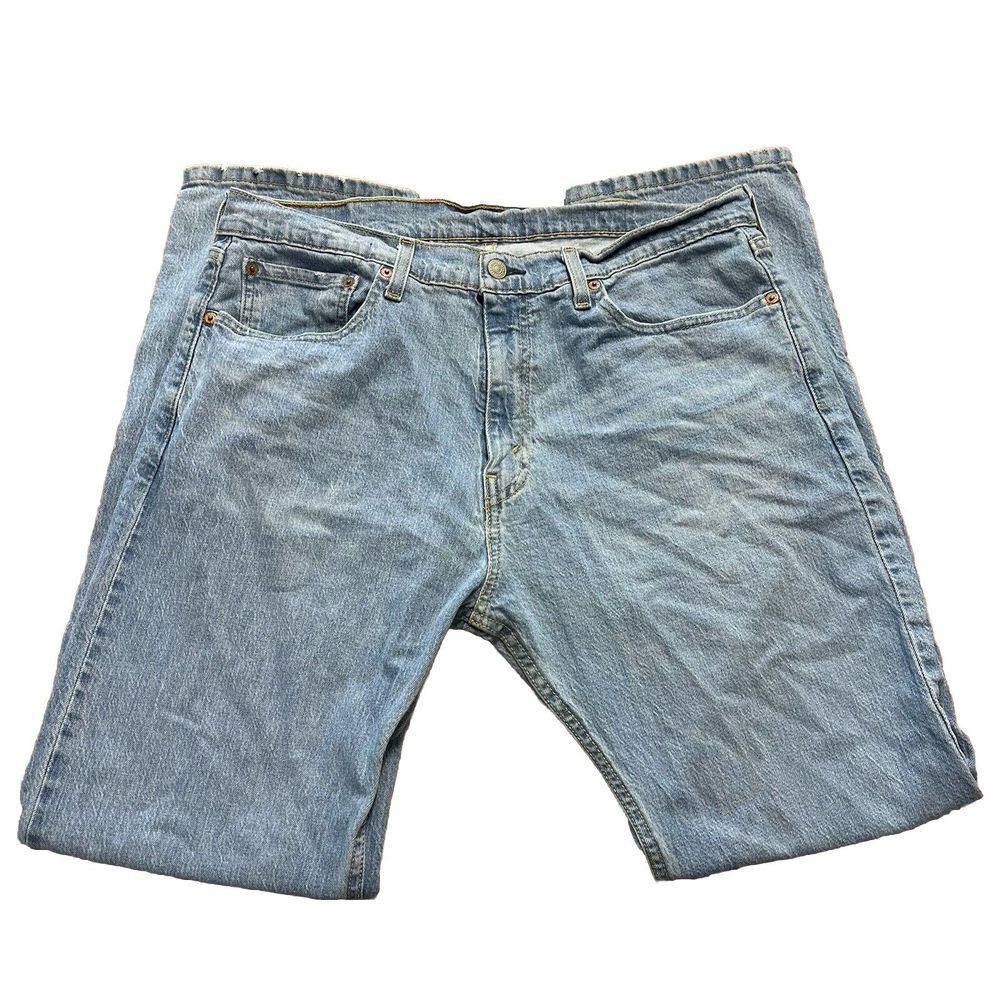 Levis Jeans Mens 36X32 Blue‎ 505 Straight Medium Wash Denim Adult Pants Workwear